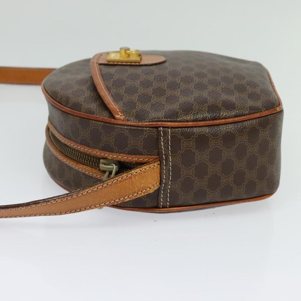 CELINE Macadam Canvas Shoulder Bag Pvc Leather Brown Gold - Picture 4 of 12